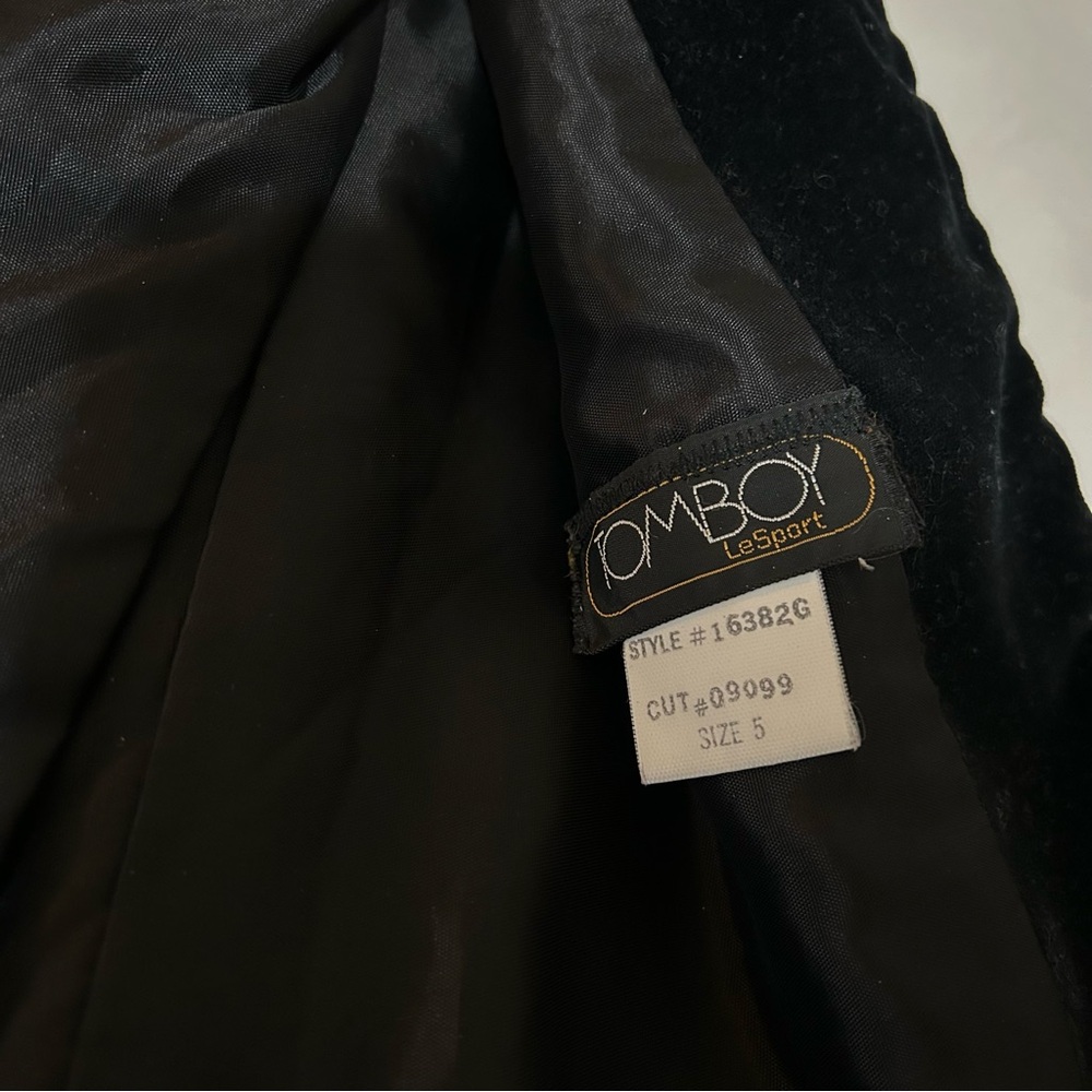 Vintage Velvet cropped Black Women's Jacket with rope trim details XS - Picture 5 of 12